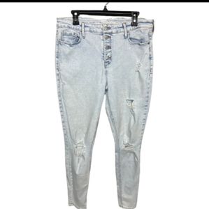 🆕Old Navy | Rockstar Super Skinny High Rise White Washed Acid Wash Jeans 8 Tall